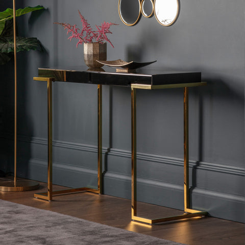 Coffee Tables Black Mirrored Console Table