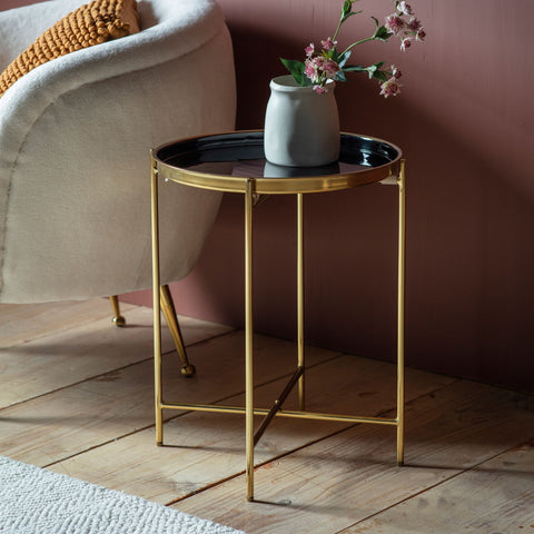 Kitchen & Dining Room Tables Valetta Side Table Gold & Black