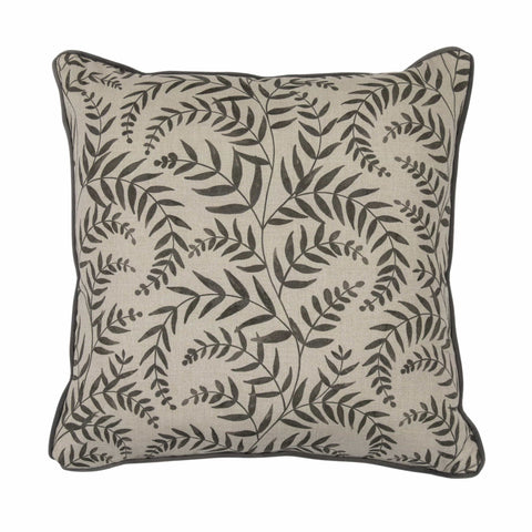 Luxurious Cushions Edwardian Leaf Cushion Grey