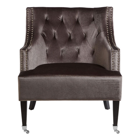 Oxfordshire Grey Velvet Chair - SE Home