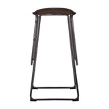 Chicago Bar Stool In Vintage Mocha With Gunmetal Legs And Faux Leather Seat - SE Home