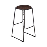 Chicago Bar Stool In Vintage Mocha With Gunmetal Legs And Faux Leather Seat - SE Home