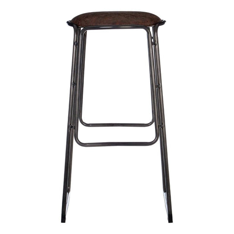 Table & Bar Stools Chicago Bar Stool In Vintage Mocha With Gunmetal Legs And Faux Leather Seat