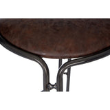 Chicago Bar Stool In Vintage Mocha With Gunmetal Legs And Faux Leather Seat - SE Home