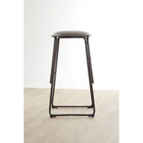 Chicago Bar Stool In Vintage Ash With Gunmetal Legs And Faux Leather Seat - SE Home