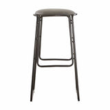 Chicago Bar Stool In Vintage Ash With Gunmetal Legs And Faux Leather Seat - SE Home