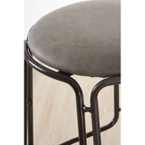 Chicago Bar Stool In Vintage Ash With Gunmetal Legs And Faux Leather Seat - SE Home