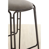 Chicago Bar Stool In Vintage Ash With Gunmetal Legs And Faux Leather Seat - SE Home