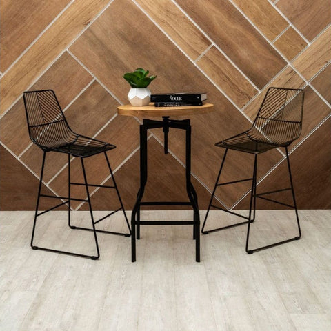 Table & Bar Stools District Wire Bar Chair With Bronze Metal