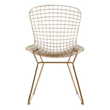 District Gold Metal Grid Frame Wire Chair - SE Home