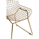 District Gold Metal Grid Frame Wire Chair - SE Home