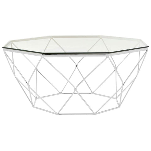 Coffee Tables Allure Tempered Glass Chrome Coffee Table
