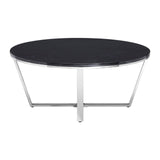 Allure Round Black Faux Marble Coffee Table - SE Home