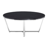 Coffee Tables Allure Round Black Faux Marble Coffee Table