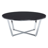 Allure Round Black Faux Marble Coffee Table - SE Home