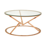 Coffee Tables Allure Corseted Round Rose Gold Coffee Table
