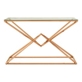 Coffee Tables Allure Corseted Rose Gold Console Table