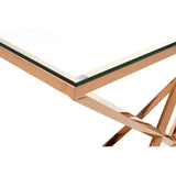 Allure Corseted Rose Gold Console Table - SE Home