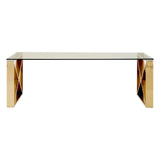 Coffee Tables Allure Champagne Gold Cross Legs Coffee Table