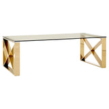 Coffee Tables Allure Champagne Gold Cross Legs Coffee Table