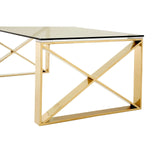 Coffee Tables Allure Champagne Gold Cross Legs Coffee Table