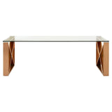 Allure Rose Gold Cross Legs Coffee Table - SE Home