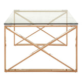 Allure Rose Gold Cross Legs Coffee Table - SE Home