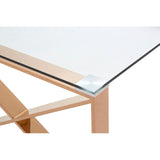 Coffee Tables Allure Rose Gold Cross Legs Coffee Table