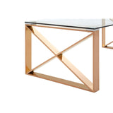 Allure Rose Gold Cross Legs Coffee Table - SE Home