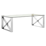 Coffee Tables Allure Clear Glass Cross Legs Coffee Table