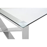 Coffee Tables Allure Clear Glass Cross Legs Coffee Table