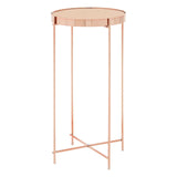 Allure Pink Mirror Tall Side Table - SE Home