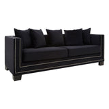 Sofia 3 Seater Black Velvet Sofa - SE Home