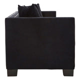 Sofia 3 Seater Black Velvet Sofa - SE Home