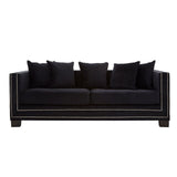 Sofia 3 Seater Black Velvet Sofa - SE Home