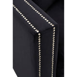 Sofia 3 Seater Black Velvet Sofa - SE Home
