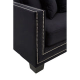 Sofia 3 Seater Black Velvet Sofa - SE Home