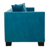 Sofia 3 Seater Cyan Blue Velvet Sofa - SE Home