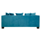 Sofia 3 Seater Cyan Blue Velvet Sofa - SE Home