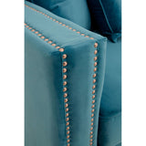 Sofia 3 Seater Cyan Blue Velvet Sofa - SE Home