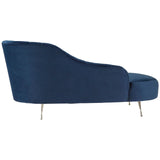 Rene Dark Blue Velvet Right Arm Chaise Longue - SE Home