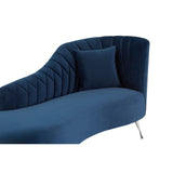 Rene Dark Blue Velvet Right Arm Chaise Longue - SE Home