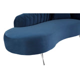 Rene Dark Blue Velvet Right Arm Chaise Longue - SE Home