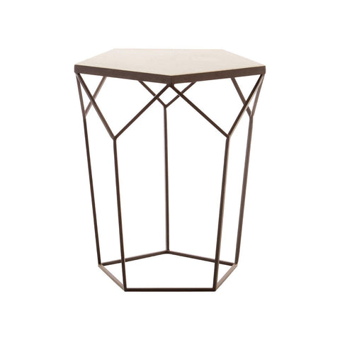 Shalimar Pentagonal Marble Top Side Table - SE Home