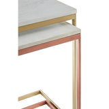 Nirav White Marble Tops Nesting Tables - SE Home
