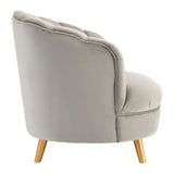 Arm Chairs, Recliners & Sleeper Chairs Odeon Grey Velvet Chair With Gold Wood Legs