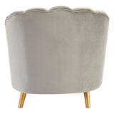 Odeon Grey Velvet Chair With Gold Wood Legs - SE Home