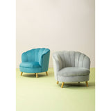 Odeon Grey Velvet Chair With Gold Wood Legs - SE Home