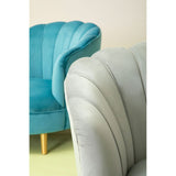 Odeon Grey Velvet Chair With Gold Wood Legs - SE Home
