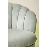 Odeon Grey Velvet Chair With Gold Wood Legs - SE Home